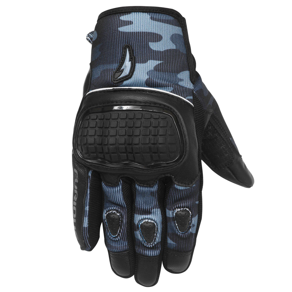 Guantes Para Motorista Furiuos Stunt Color Azul Camuflajeado Talla Xxl