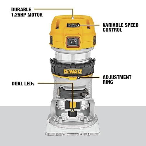 Enrutador Dewalt Base Fija Hp Amperios Disparador De