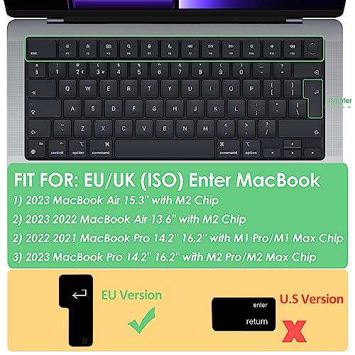 ProElife Keyboard Cover Skin For EU UK ISO 2023 2022 MacBook Air 13 6