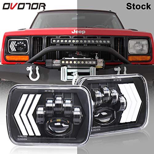 OVOTOR Faros Delanteros LED 7x6 55W Cuadrados 5x7 Pulgadas Con Flecha