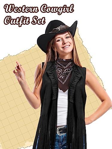 Hercicy Trajes Occidentales Para Mujer Chaleco Sin Mangas Con Borlas