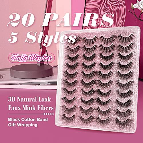 Pairs False Eyelashes D Faux Mink Lashes Natural Look Wispy Fake