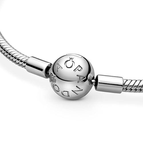 Pandora Jewelry Smooth Moments Pulsera De Plata De Ley Con Dije De