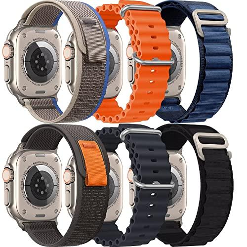 UHKZ 6Pack Bands Compatible With Apple Watch Band 42mm 44mm 45mm 49mm