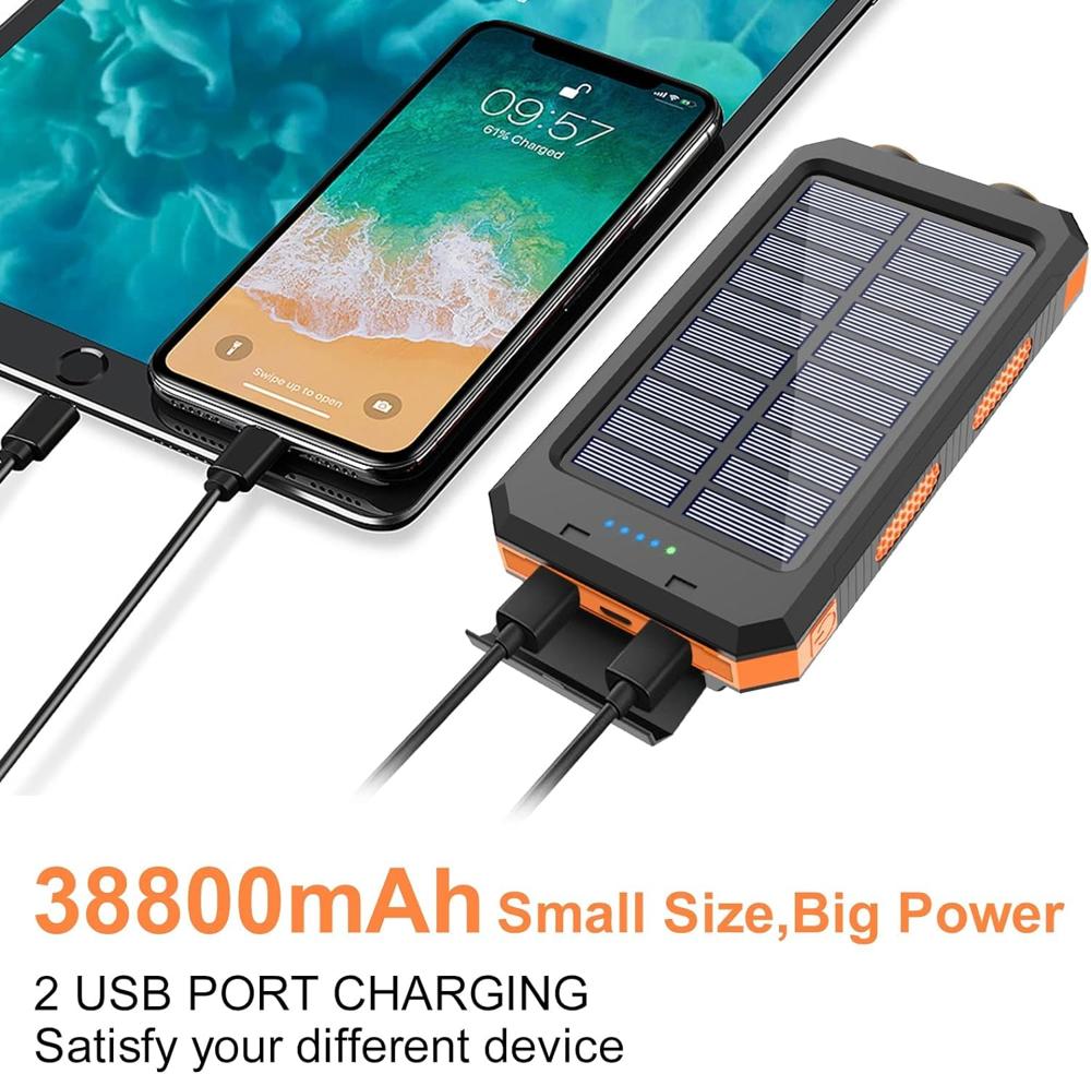 Saraupup Upgrade Solar Charger Power Bank Mah Portable