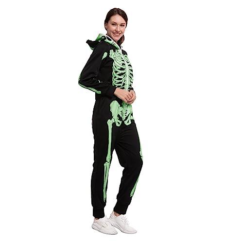 Spooktacular Creations Pijama Con Mono De Esqueleto Para Mujer Adulta