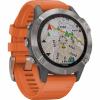 Reloj Inteligente Multideporte con GPS, Color Naranja, Fénix 6 Sapphire Titanium Garmin 