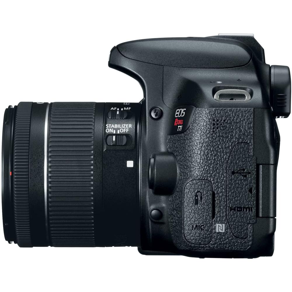 Cámara Fotográfica Digital Canon Rebel T7 EF-S 18-55mm, 24.2 MP, Video Full  HD, Wi-Fi. Incluye lente 18-55 mm, curso online abc de la foto y SD 16 GB.