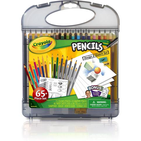Kit o set de colores y crayolas para niños con estuche de plástico