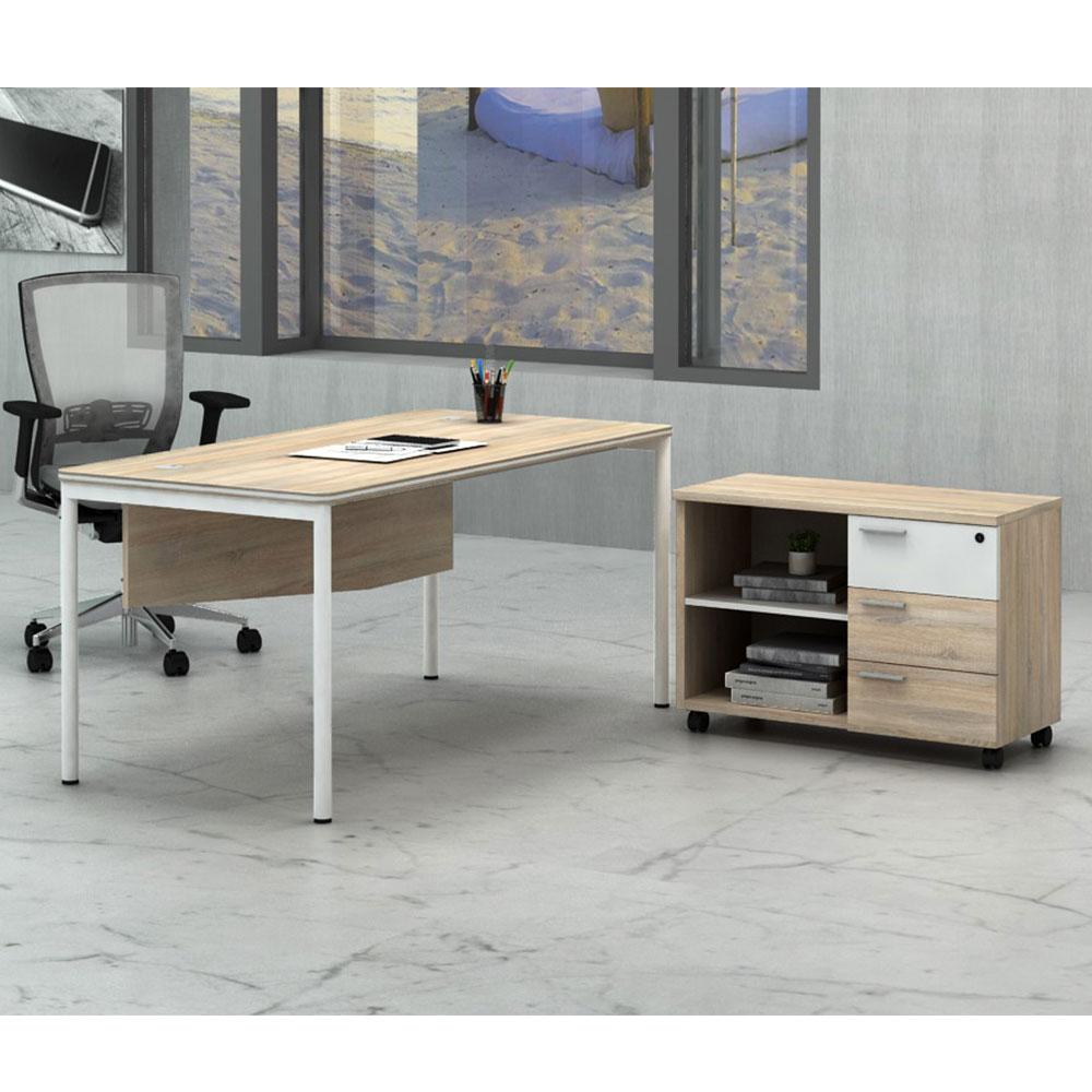 Kalea, Escritorio Mistic Para Casa U Oficina, Pasacables, 2 Gavetas, 1