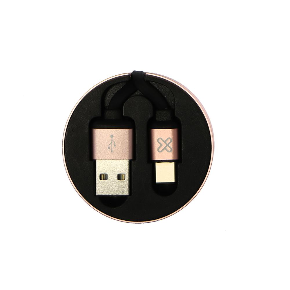CABLE RETRÁCTIL USB TIPO-C KLIPXTREME, ROSE GOLD, USB A-USB C,CARGA RAPIDA  - 001 — Corripio