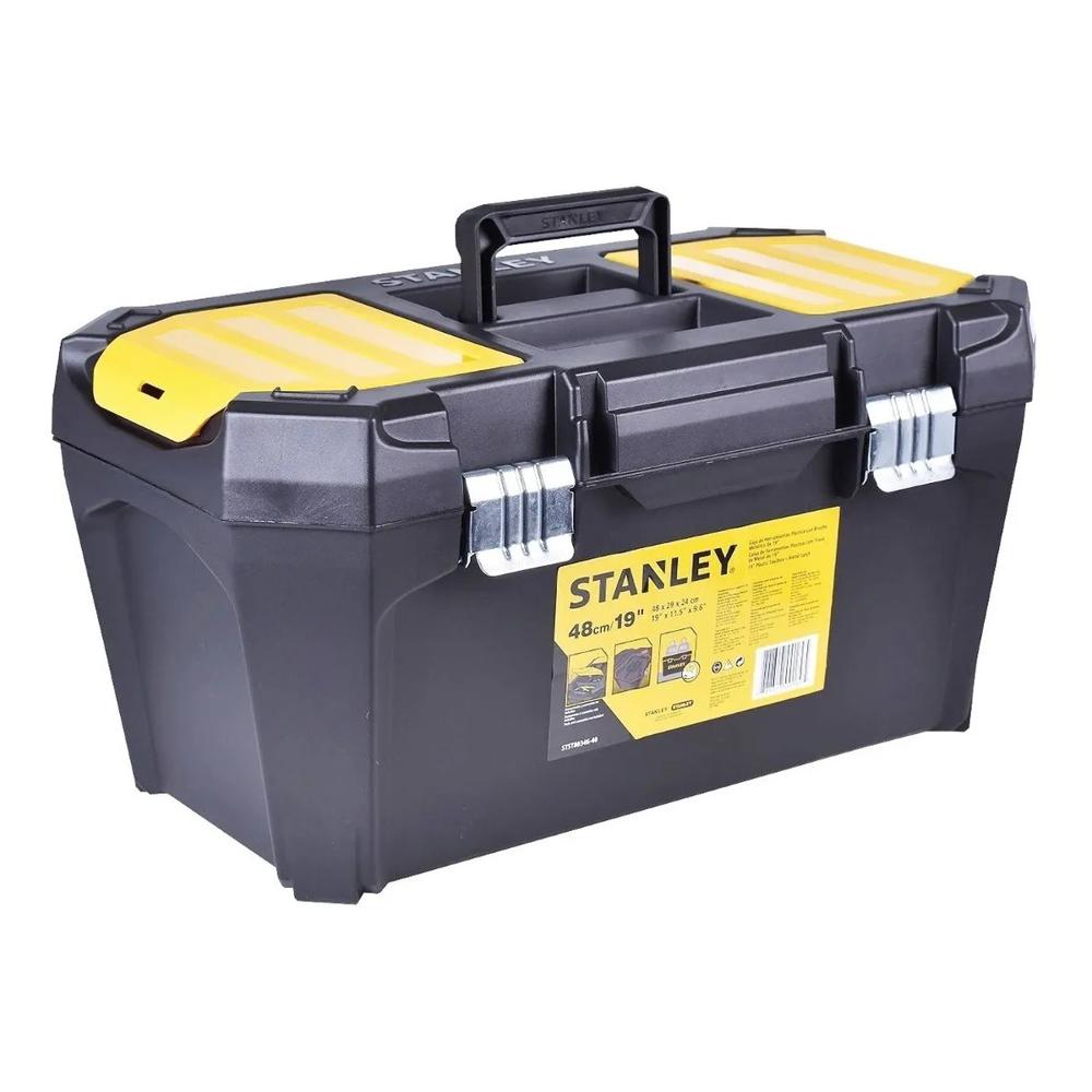 Caja de herramientas Stanley, Negro, amarillo, Plástico, Caja de  Herramientas, 2 cajones, 486 x 266 x 486mm