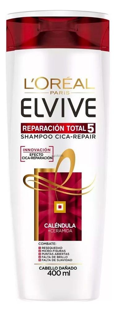 Elvive, Shampoo Reparación Total 5, Para Cabello Dañado, 400ml