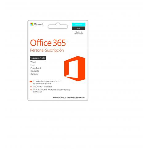 Suscripción Anual de Microsoft 365 Personal, QQ2-00008TP, Incluye  Aplicaciones Premium de Office y Almacenamiento : Precio Guatemala