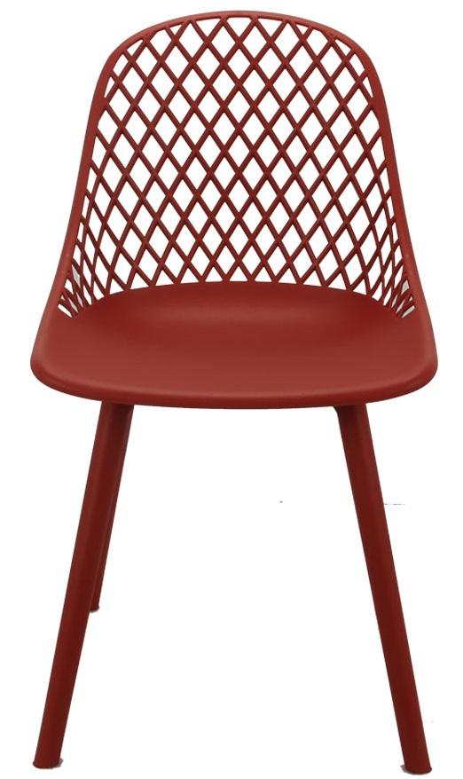 Kalea, Silla De Comedor Ernie, Fabricado con Plástico Color Rojo, Para