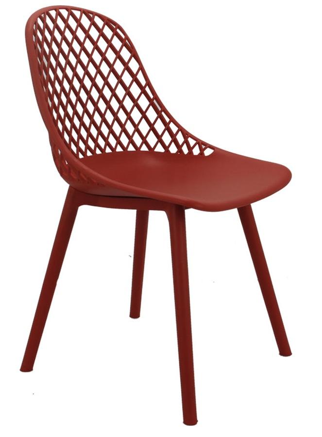 Kalea, Silla De Comedor Ernie, Fabricado con Plástico Color Rojo, Para