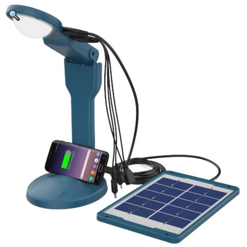 Lámpara de mesa solar exterior con batería recargable plateado ø20cm  PLATINA