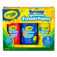 Set De 3 Botes De Pintura De Dedos Lavables, Colores Primarios, 8 Onzas