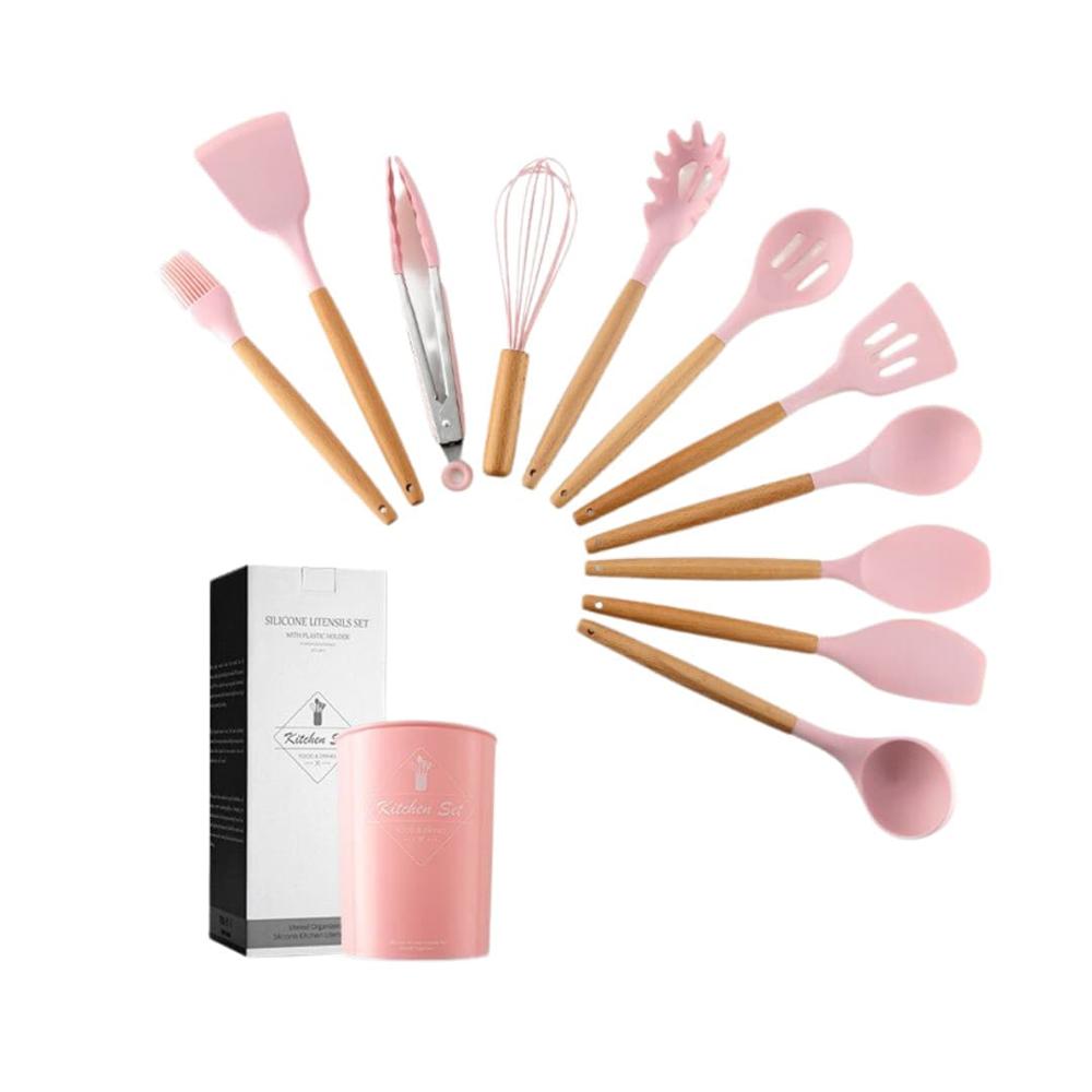 SUMY RINCON- Quttin Paletas cocina Silicona, Juego de 8 utencilios de cocina  silicona. BPA free, Cabeza de silicona flexible, Cucharón, Cazo,  Espumadera, Pincel, Espátula, Batehuevos