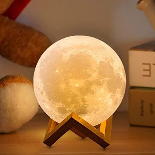 Lámpara de luna recargable para adultos y niños de 5.9 pulgadas, luces de  luna 3D para dormitorio, regalos únicos de Navidad para mujeres y niñas