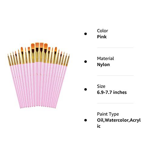 Paint Brushes Set, 20 Pcs Paint Brushes for Acrylic Painting, Oil