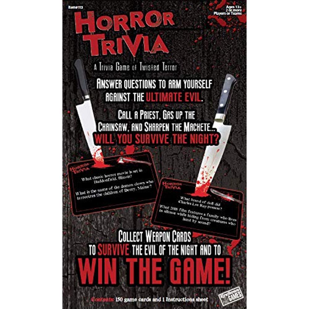 Horror Trivia Card Game - Test Your Knowledge of Horror Pop Culture Facts  with 300 Scary Fun Trivia Questions