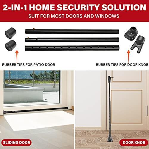 Gulrear Barra De Seguridad Para Ventanas Y Puertas De Apartamentos, Barra De Seguridad 2 En 1, Resistente Para Puerta De Viaje, Ajustable De 28 A 45 Pulgadas, 400 Libras, A Prueba