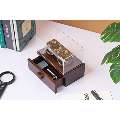 HUYP - Caja de reloj para mujer y hombre, color blanco, caja de  almacenamiento de relojes, organizador de relojes de madera, caja de  exhibición de