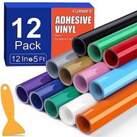 FURWEY Heat Transfer Vinyl White Iron on Vinyl-12x 45Ft HTV Vinyl