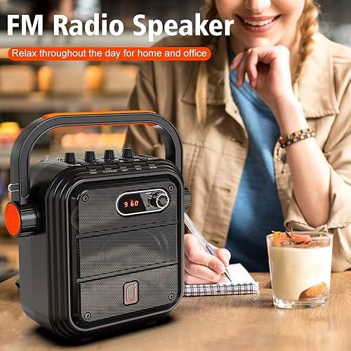 JYX 66BT Karaoke Machine with 2 UHF Wireless Microphones, Portable