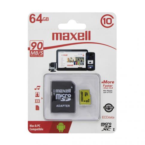 ranura cavidad Pronunciar Tarjeta De Memoria MicroSD De 64GB, Clase 10, Maxell : Precio Guatemala