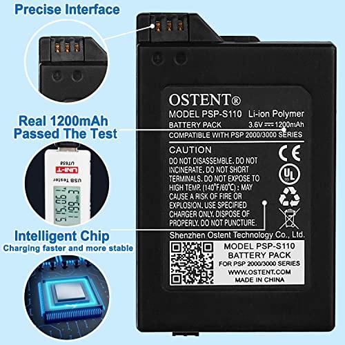 OSTENT Reemplazo de batería recargable de iones de litio de polímero de  iones de litio de 1200mAh 3.6V para consola Sony PSP 2000/3000 PSP-S110