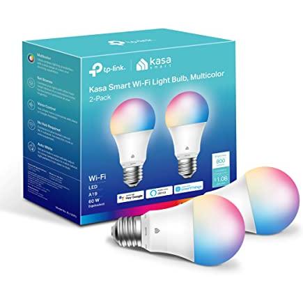 Bombilla inteligente, bombilla que cambia de color, bombillas inteligentes  WiFi que funcionan con Alexa y Google Assistant, bombilla LED regulable A19