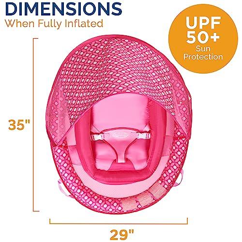 SwimWays Infant Baby Spring Float with Adjustable Sun Canopy Pink Flower Color 5Pink