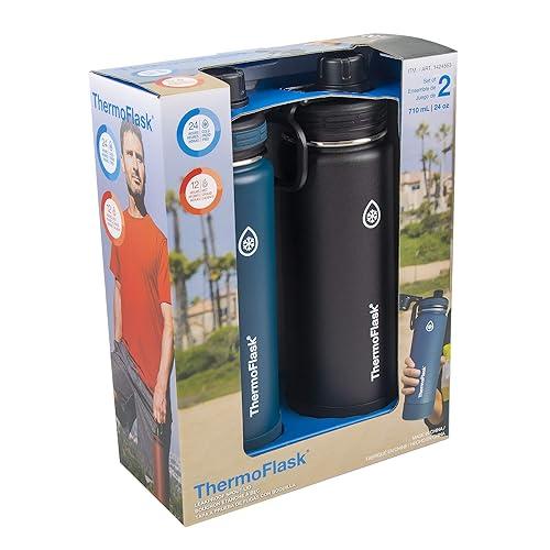 ThermoFlask 24 oz Double Wall Vacuum Insulated Stainless Steel 2Pack