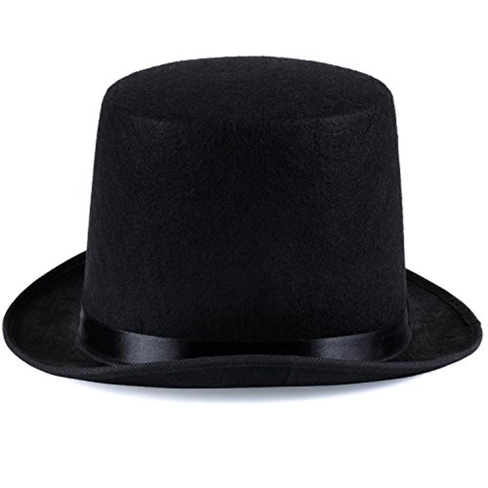  Sombrero negro para hombre, sombreros de copa para hombre,  sombrero victoriano, sombrero de tubo de estufa, sombrero de disfraz de  esmoquin de fieltro, Negro - : Ropa, Zapatos y Joyería