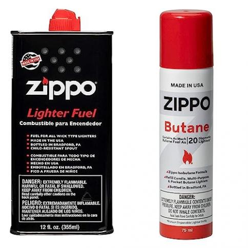 Líquido para encendedor Zippo 12FC, 12 onzas, negro y combustible