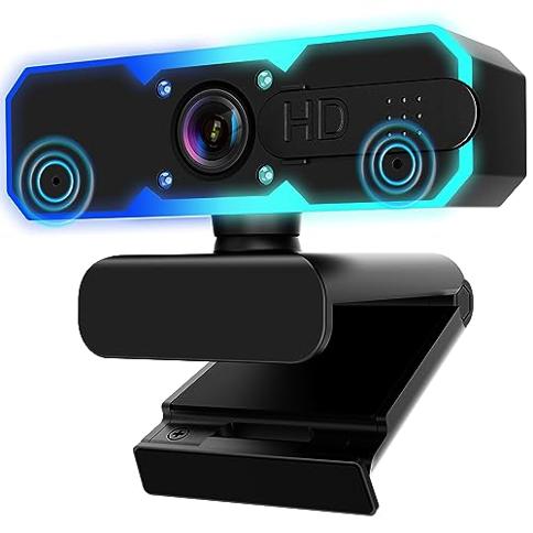 Webcam para juegos 1080p con luz, web de transmisión para cámara web