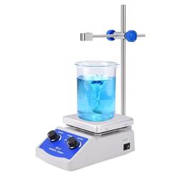 Slendor Magnetic Stirrer Hot Plate Mixer 1000ml Stirring Capacity 5 x 5 inch Max 520°F Hotplate and 100-2000 RPM Stirrer, Stirring Bar  Support Stand Included