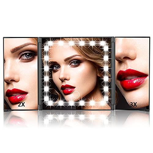 1500 mAh Car Visor Vanity Mirror Car Makeup Mirror with LED Lights Rear View Mirror Car Mirror