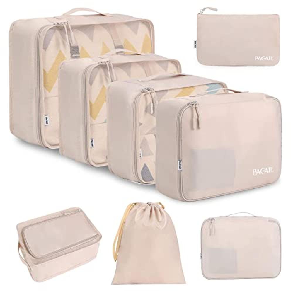 BAGAIL Juego de 6 cubos de embalaje de compresión ultraligeros con bolsa de  zapatos para accesorios de viaje, equipaje, maleta, mochila (30D, verde