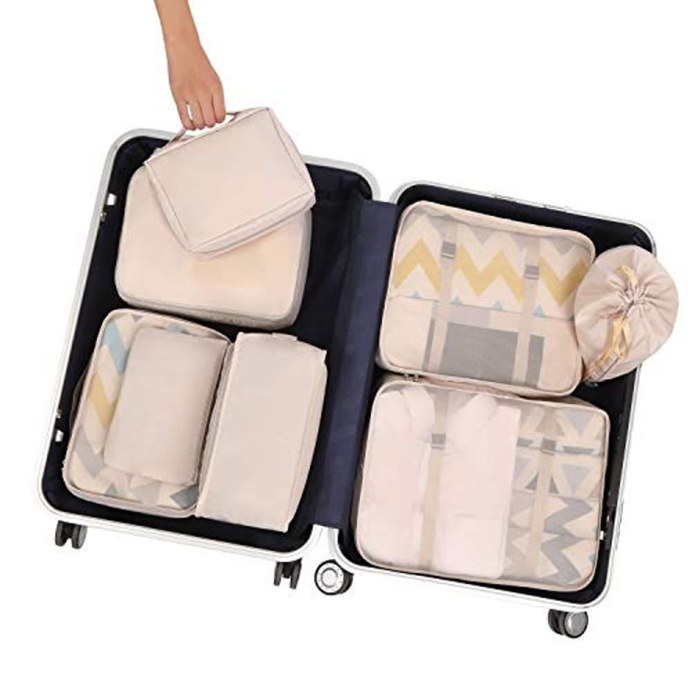 BAGAIL Juego de 6 cubos de embalaje de compresión ultraligeros con bolsa de  zapatos para accesorios de viaje, equipaje, maleta, mochila (30D, verde