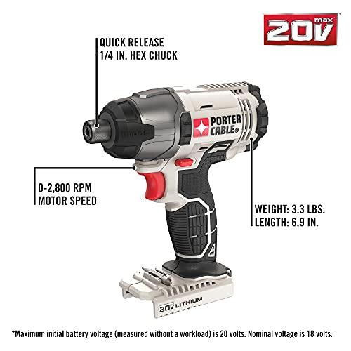 PORTER CABLE 20V MAX Cordless Drill Combo Kit and Impact Driver