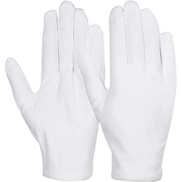 anezus 12 pares de guantes de algodón para manos secas, guantes de algodón  blanco, guantes de
