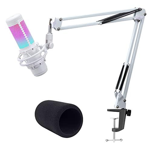 White Boom Arm For Hyperx Quadcast S White Mic Arm Compatible With Hyperx Quadcast White