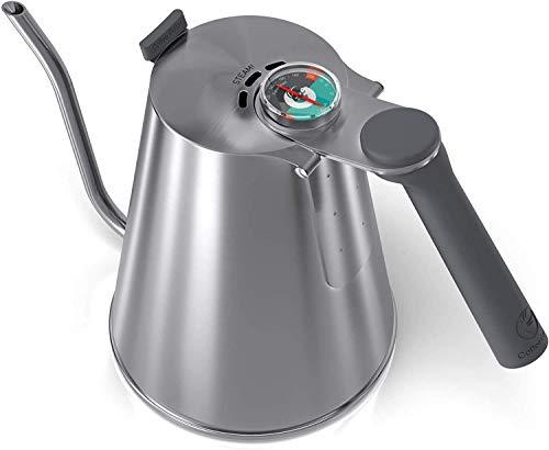 OXO Hervidor eléctrico de cuello de cisne – Hervidor de agua caliente,  tetera para verter sobre café y té, temperatura ajustable, temporizador de