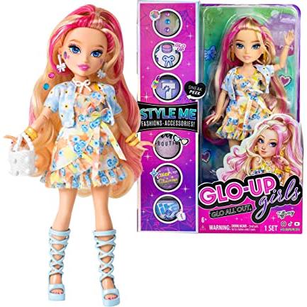 Far Out Toys GLO-UP Girls Season 2 Tiffany Blonde Fashion Doll, joyería  deslumbrante, gemas para