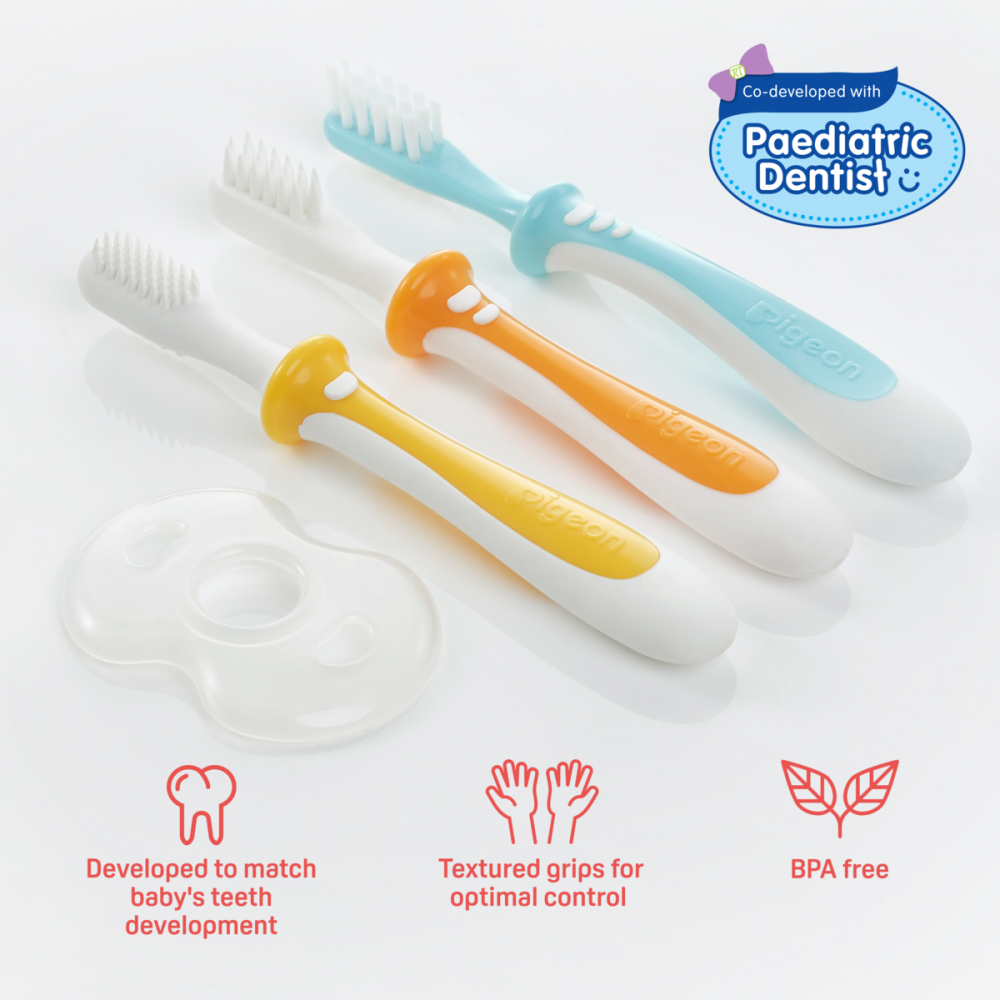Cepillo de dientes para bebés de 6 a 12 meses y más de 1, 2, 3, 1-2, 2-4  años, juego de regalo de cepillos de dientes 10 en 1 con cepillo suave en