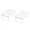 Basics Stackable Metal Kitchen Storage Shelves, Set of 2 - White,  12.5 L x 8 D x 4.5 H