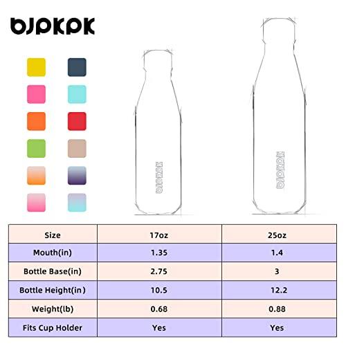  BJPKPK - Botellas de agua aisladas de 17 onzas / 500 ml,  botellas de agua de acero inoxidable, botellas de agua deportivas que  mantienen el frío durante 24 horas y el